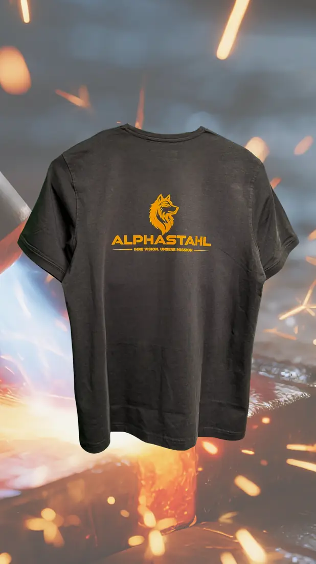 Bedrucktes T-Shirt ALPHASTAHL – Firmenbekleidung Textildruck Printperfect