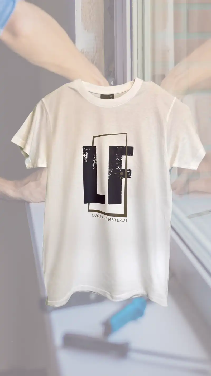 Bedrucktes T-Shirt Lugerfenster – Firmenbekleidung Textildruck Printperfect